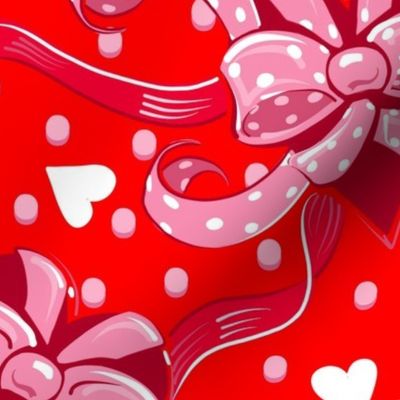 Valentine Hearts n’ Ribbons | Red on Red