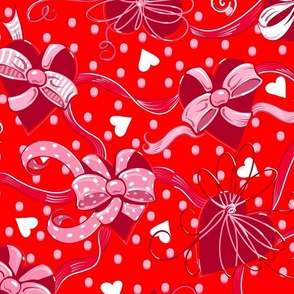 Valentine Hearts n’ Ribbons | Red on Red