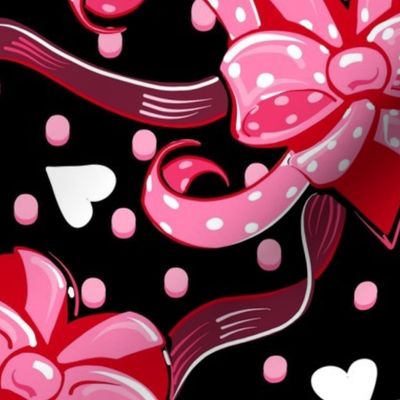 Valentine Hearts n’ Ribbons | Black