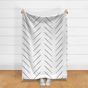 skinny tribal chevron - black on white - large