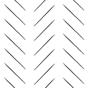 skinny tribal chevron - black on white - medium