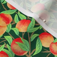 Dainty Peach Tree in Forest Green