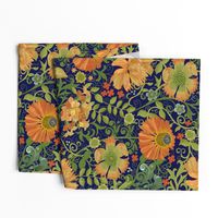 Le Jardin Art Nouveau Navy Blue