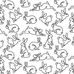One Line Bunny Hops White XS