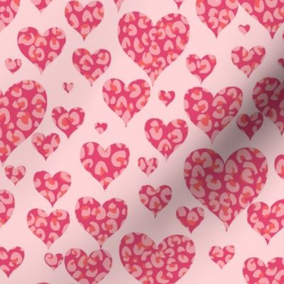 Valentine Lovecore Pink hearts with leopard print 