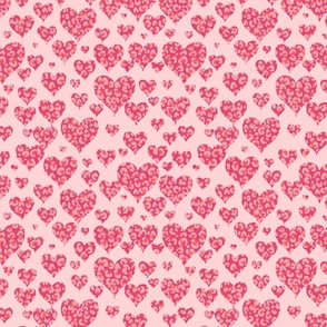 Valentine Lovecore Pink hearts with leopard print 