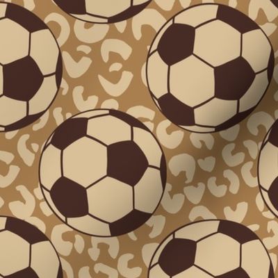 Sports Leopard print soccer football muted boho earthy tones 