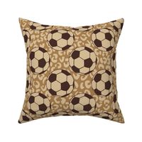 Sports Leopard print soccer football muted boho earthy tones 