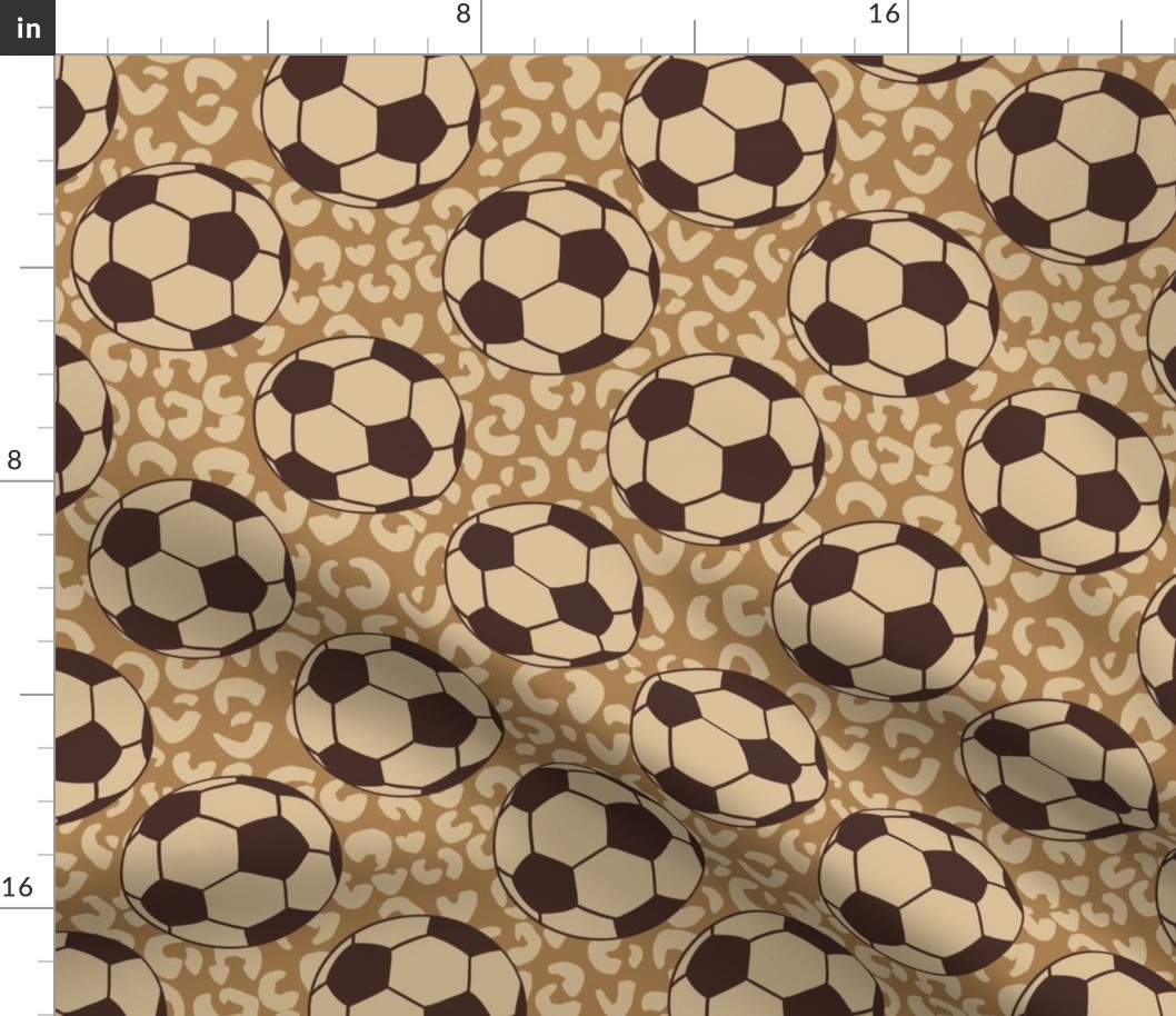 Sports Leopard print soccer football muted boho earthy tones 