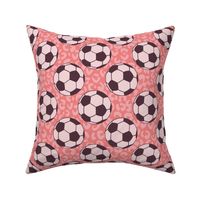 Soccer Sporty girls Pink Leopard background