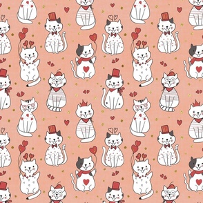 Pink Valentine Cats Kittens Neutral