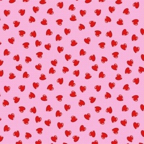 heart candy on pink with white polka dots  small scale