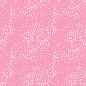 Swirls of Dots  - Cherry Blossom Pink