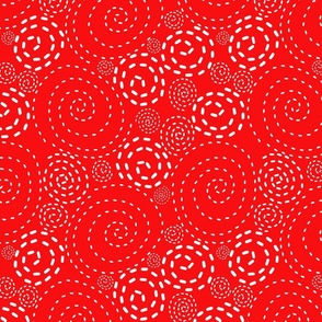 Swirls of Dots  - Cherry Blossom Red