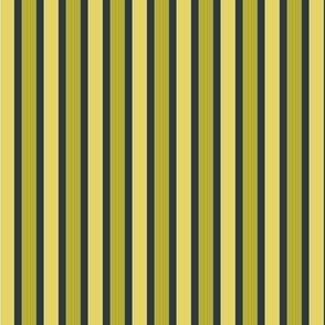 Classic Spring Stripes (#1) - Narrow Ribbons of S.F. Navy with Dusty Chartreuse and Dusty Flax