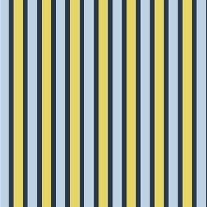 Classic Spring Stripes (#3) - Narrow Ribbons of S.F. Navy with Dusty Flax and S.F. Fog