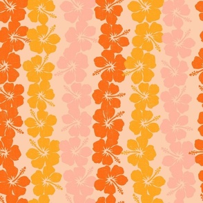 Vintage hibiscus garlands - warm tones