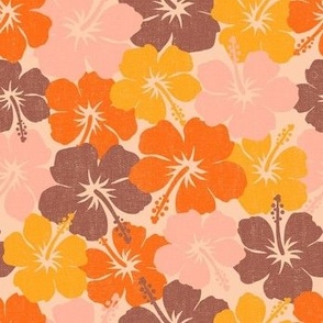 Vintage hibiscus - warm tones