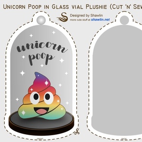 Cut and sew cute rainbow poop in glass vial plushie stuffed toy pillow DIY project. Cut 'n' Sew