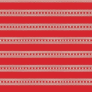 Ribbon Stripe - red ivory - small