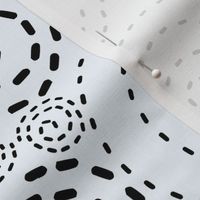 Swirls of Dots - Swallow Off white (Pale pale blue)