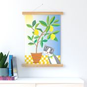 My Lemon Tree and My Cat Spoonflower Wall Hanging