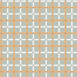 Plaid Grid and Dots in Swallow Orange