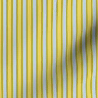 Classic Spring Stripes (#4) - Narrow Ribbons of Dusty Chartreuse with Dusty Flax and S.F. Fog