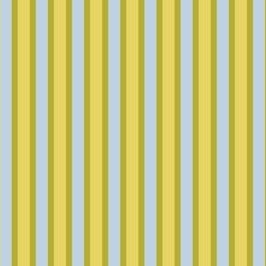 Classic Spring Stripes (#4) - Narrow Ribbons of Dusty Chartreuse with Dusty Flax and S.F. Fog