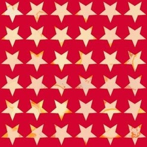 beige stars on patriotic red