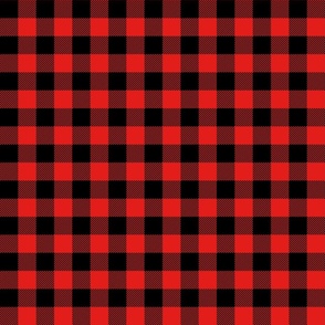 buffalo plaid bright red 1"