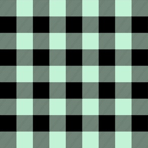 buffalo plaid ice mint green 2"