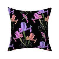 Iris Ballet & Bird #2 - black, medium to large