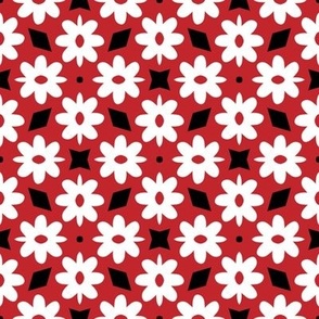 Red White Black Flower Pattern [large]