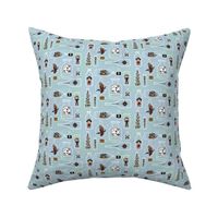 Pirates blue, childrens decor, cushion, bedding, wallpaper, 4.1 x 3.5”