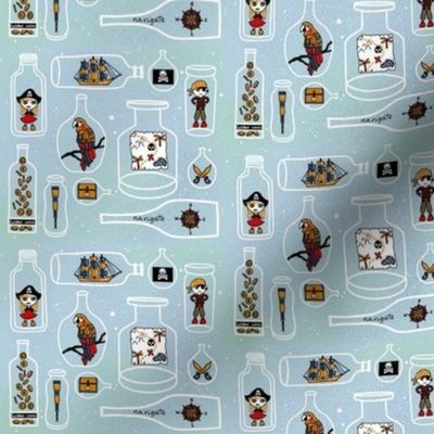 Pirates blue, childrens decor, cushion, bedding, wallpaper, 4.1 x 3.5”