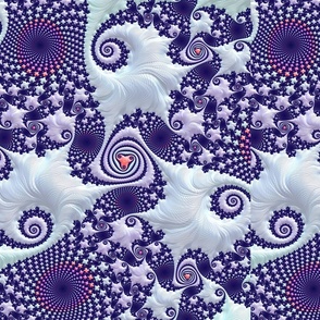 Volcanoes & Icebergs with Snow Fractal Spirals