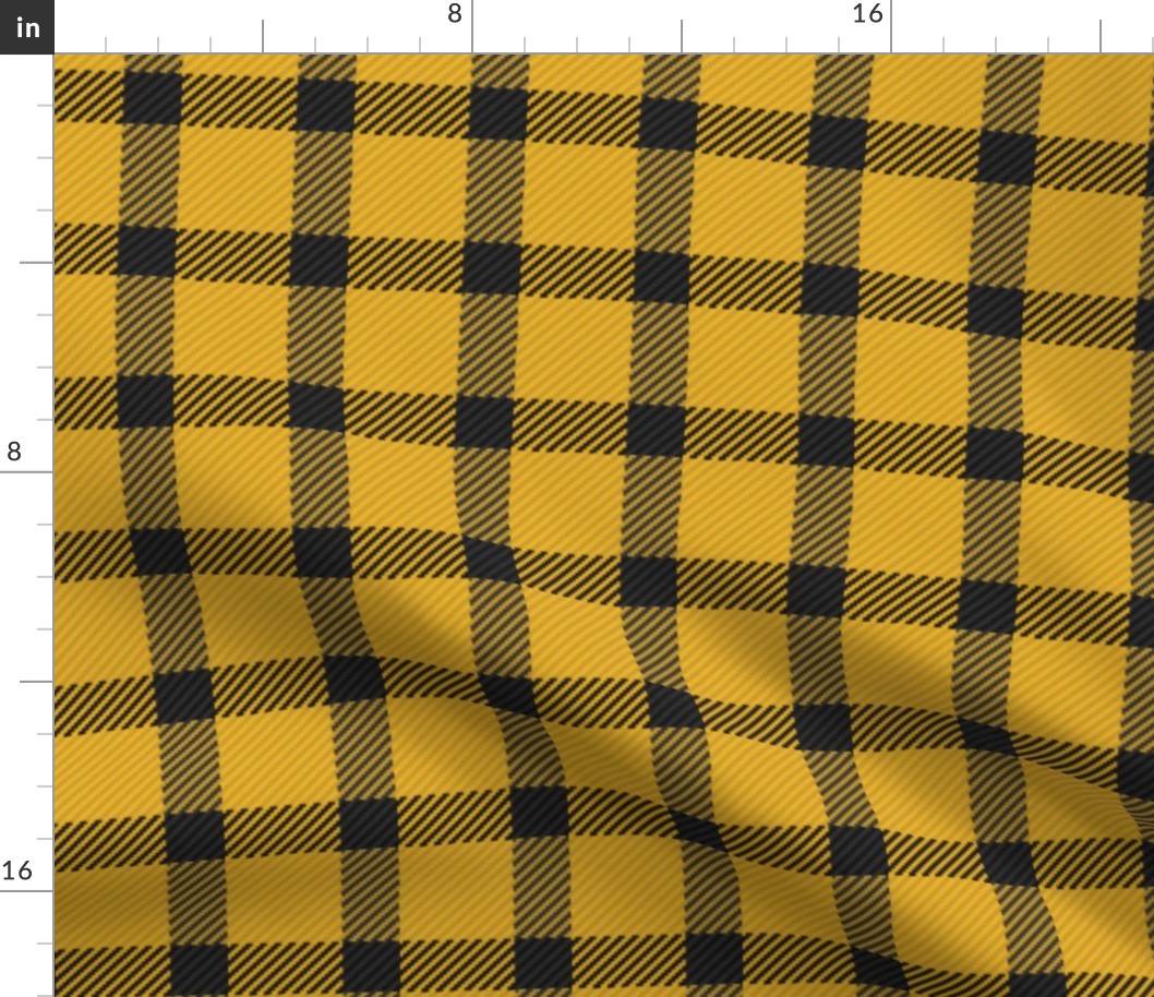 Yellow with Narrow Black Buffalo Check Plaid