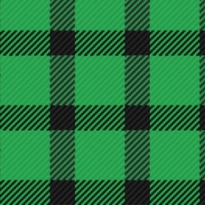 Green with Narrow Black Buffalo Check Plaid