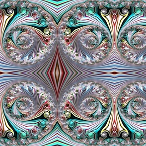 Pastel Fractel Fractal Spiral Whirls Pattern