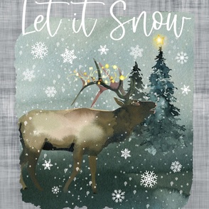 27x36 let it snow grey linen