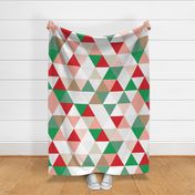 6" christmas triangles: red, pink, tan, brown, green