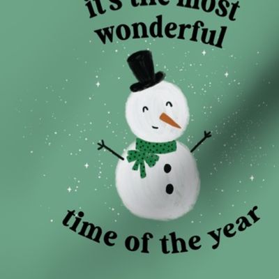 9" square: it's the most wonderful time of the year snowmen