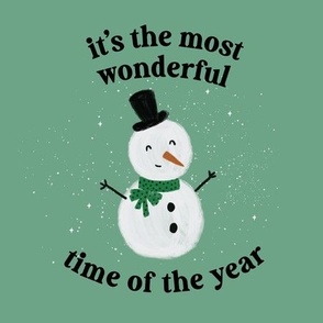 9" square: it's the most wonderful time of the year snowmen