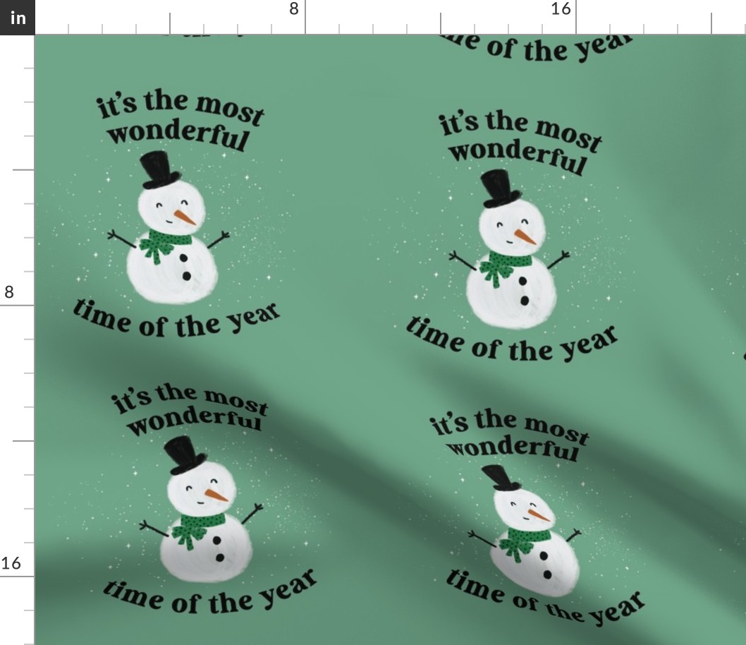 9" square: it's the most wonderful time of the year snowmen