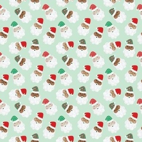 small santas on christmas mint