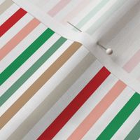 1/4" christmas stripes: red, pink, tan, brown, green