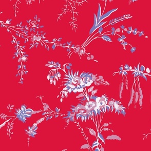 Lara Floral ~ Provencal Crimson 