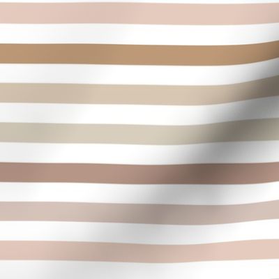 1/2" christmas stripes: flax, blushy, golden, taupe, tan