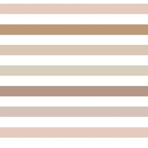 1/2" christmas stripes: flax, blushy, golden, taupe, tan